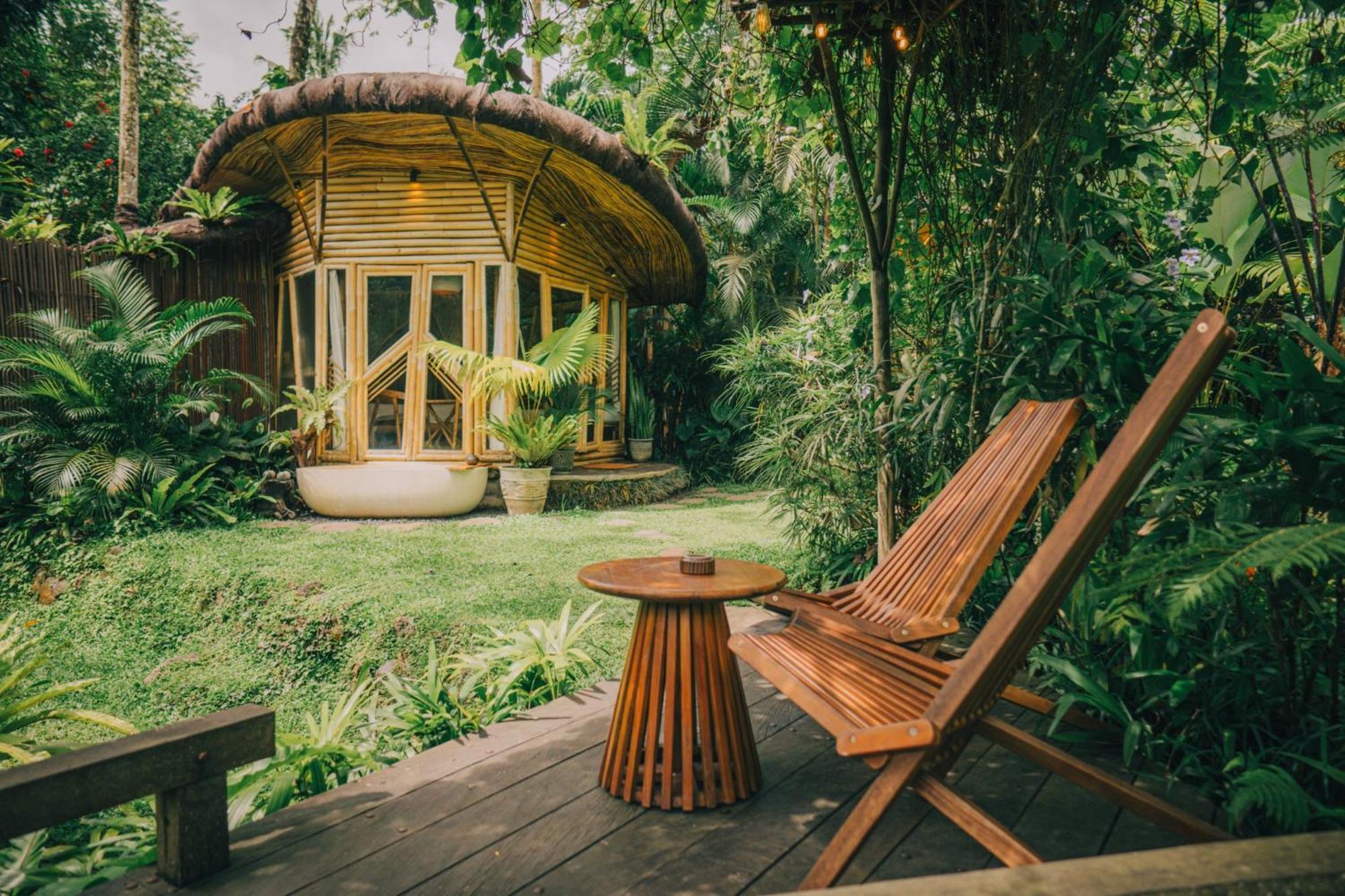 فيلا Hideout Eco Bamboo House Bali Selat المظهر الخارجي الصورة