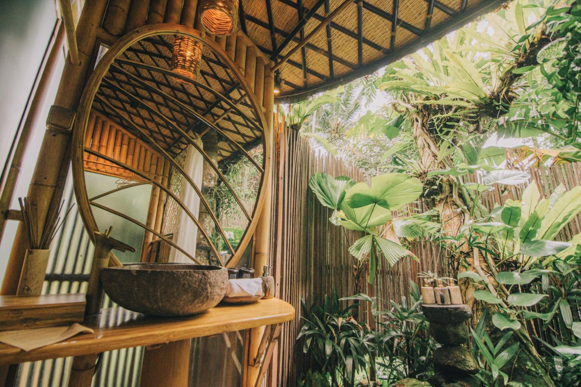 فيلا Hideout Eco Bamboo House Bali Selat المظهر الخارجي الصورة