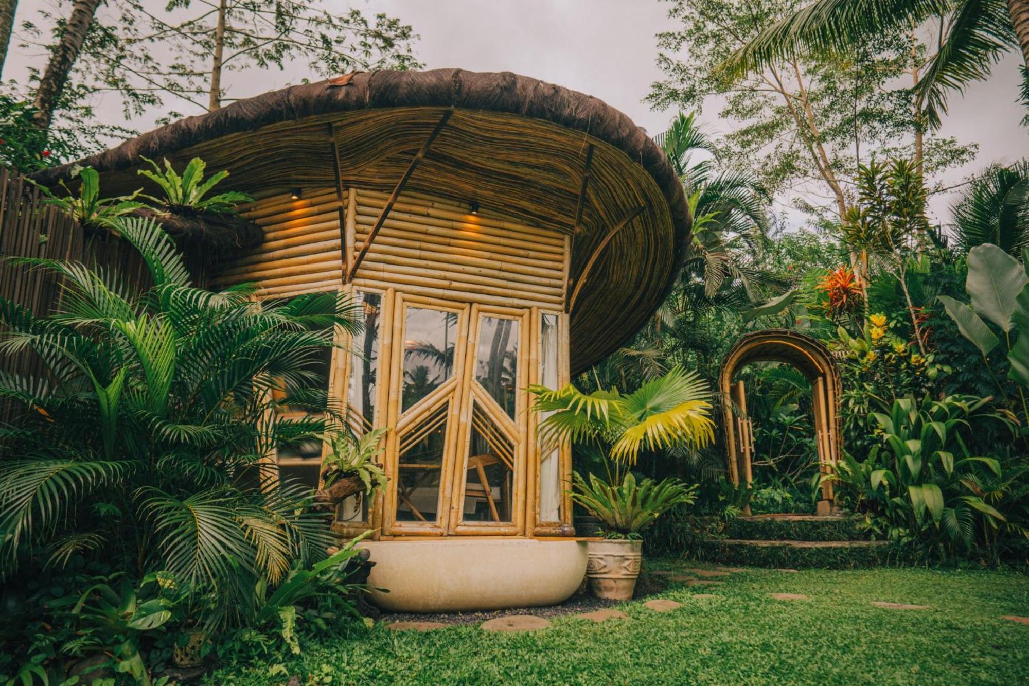 فيلا Hideout Eco Bamboo House Bali Selat المظهر الخارجي الصورة