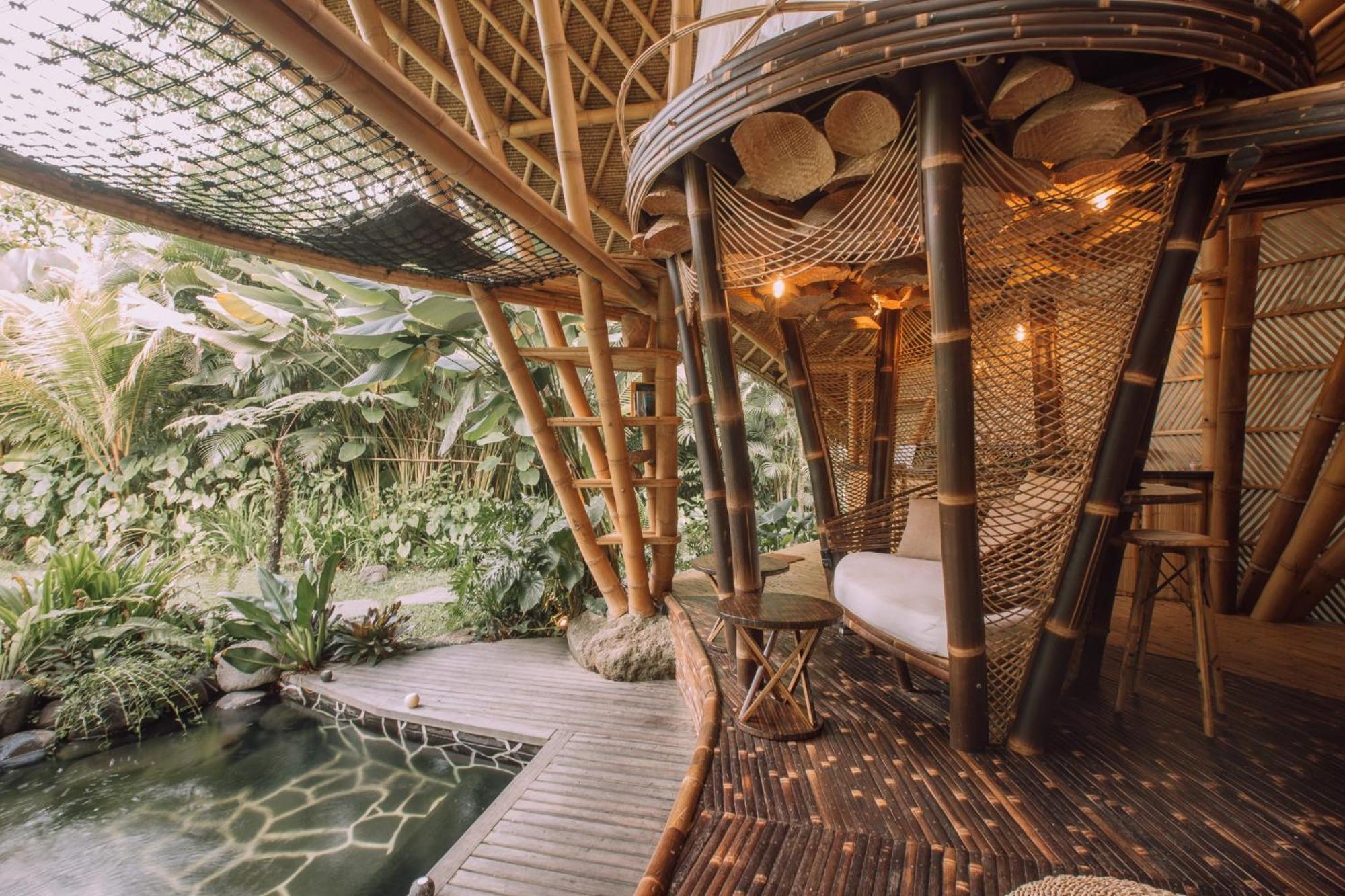 فيلا Hideout Eco Bamboo House Bali Selat المظهر الخارجي الصورة