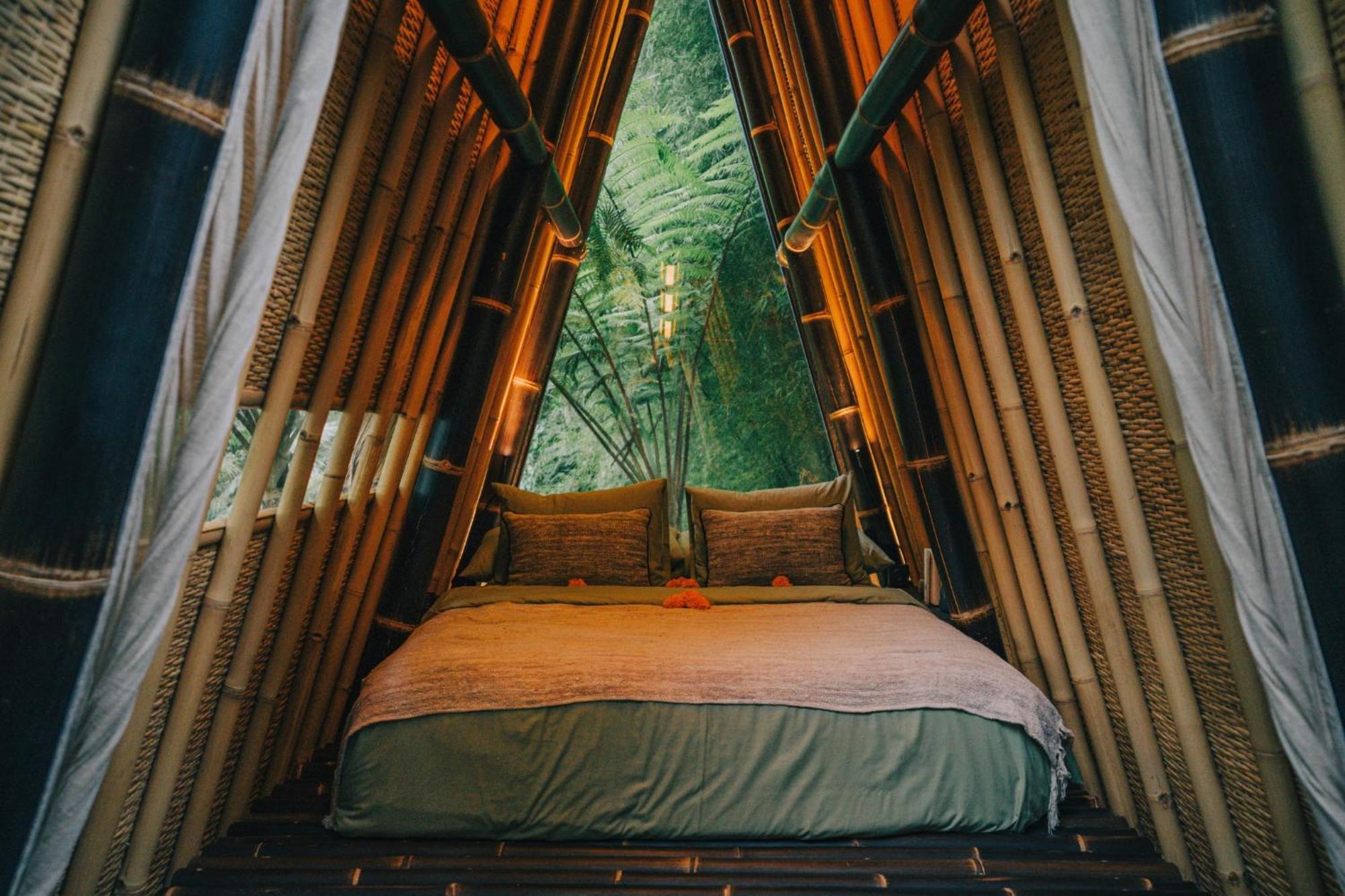فيلا Hideout Eco Bamboo House Bali Selat المظهر الخارجي الصورة