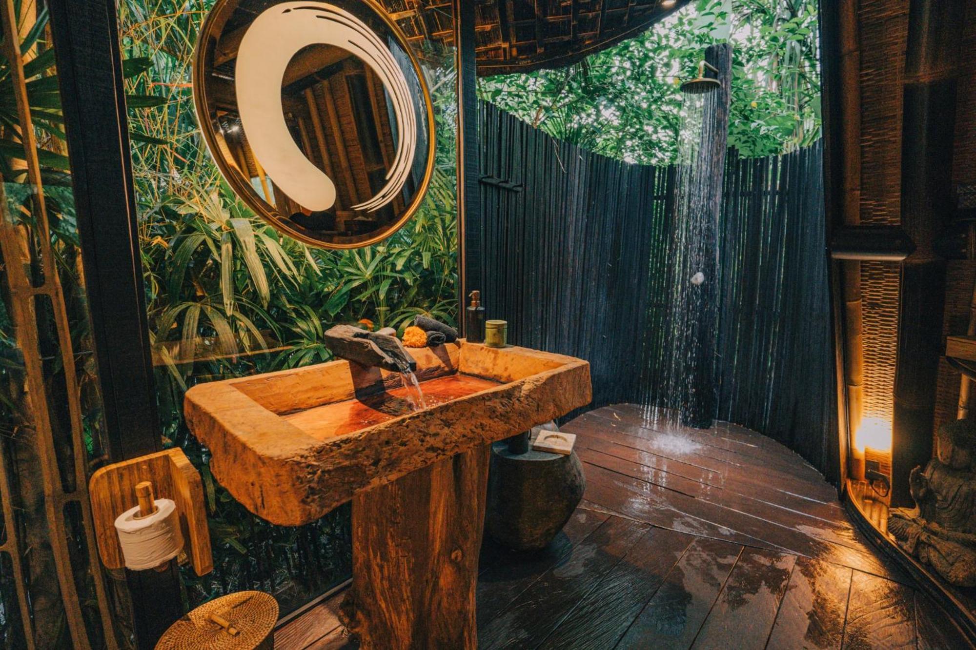 فيلا Hideout Eco Bamboo House Bali Selat المظهر الخارجي الصورة
