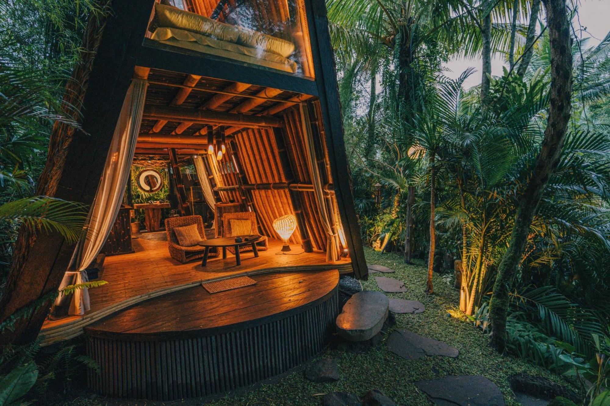 فيلا Hideout Eco Bamboo House Bali Selat الغرفة الصورة