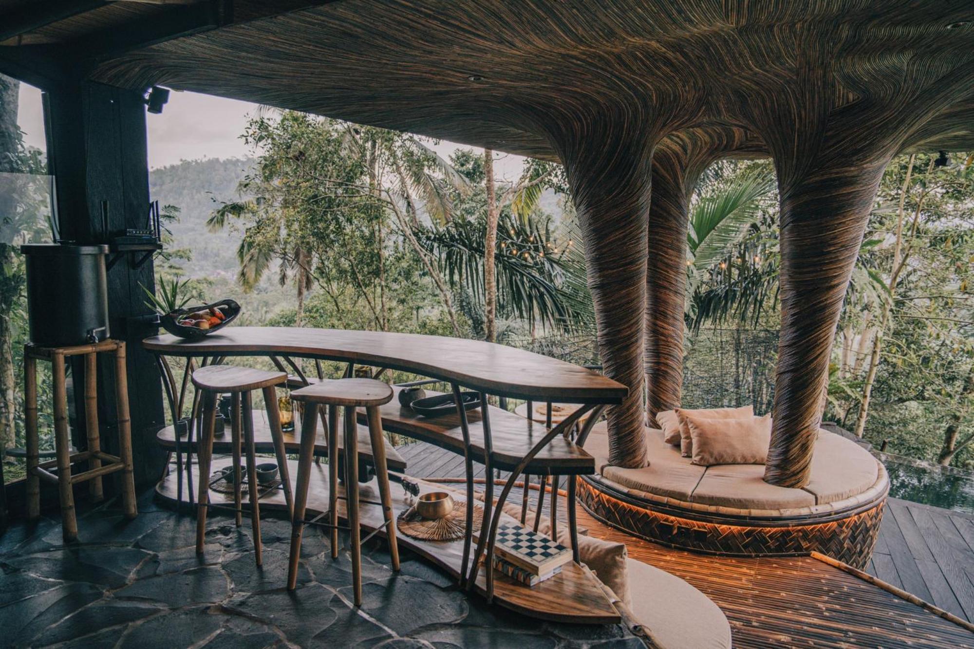 فيلا Hideout Eco Bamboo House Bali Selat المظهر الخارجي الصورة