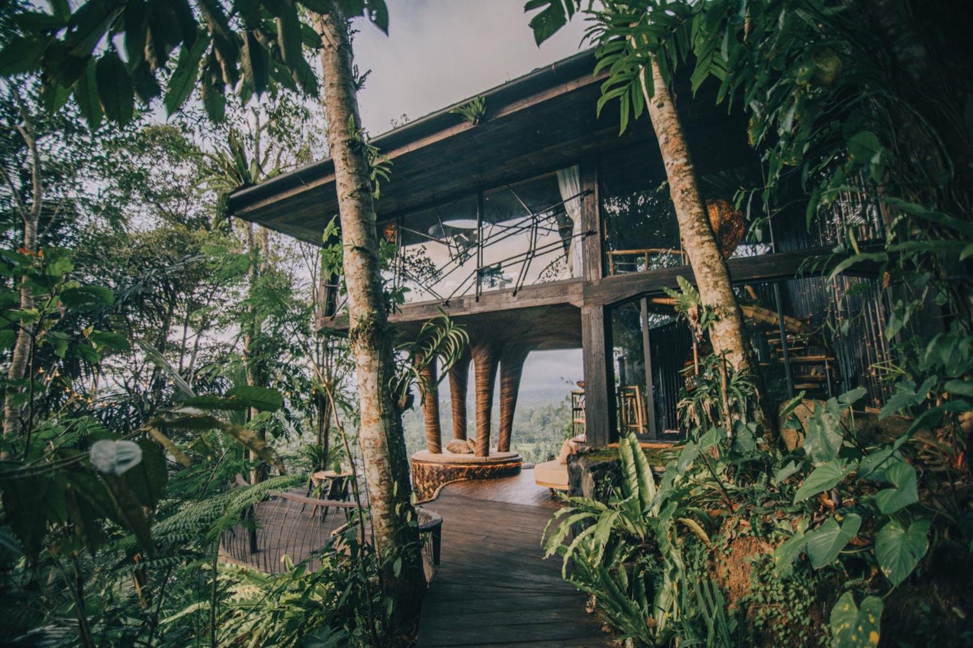 فيلا Hideout Eco Bamboo House Bali Selat الغرفة الصورة