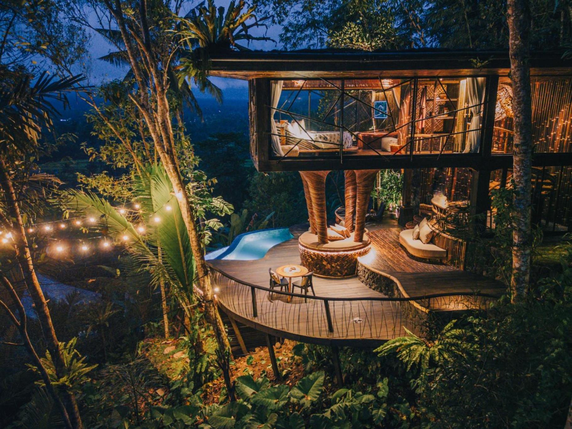 فيلا Hideout Eco Bamboo House Bali Selat المظهر الخارجي الصورة
