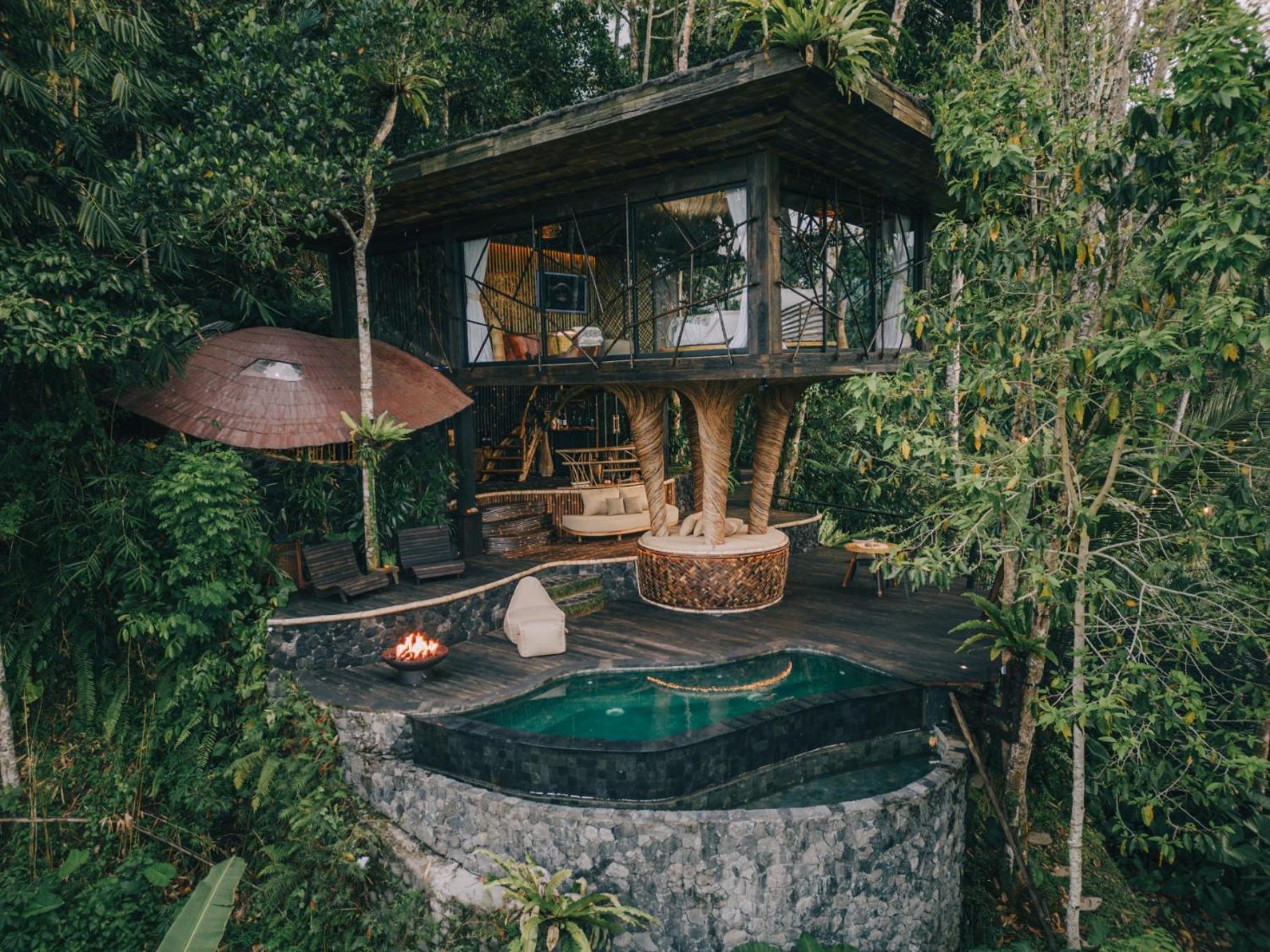 فيلا Hideout Eco Bamboo House Bali Selat الغرفة الصورة