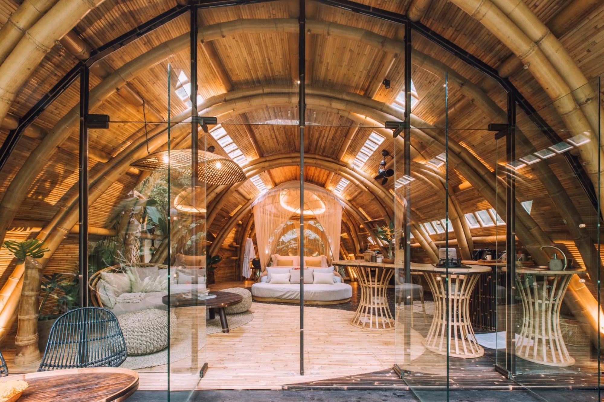 فيلا Hideout Eco Bamboo House Bali Selat المظهر الخارجي الصورة