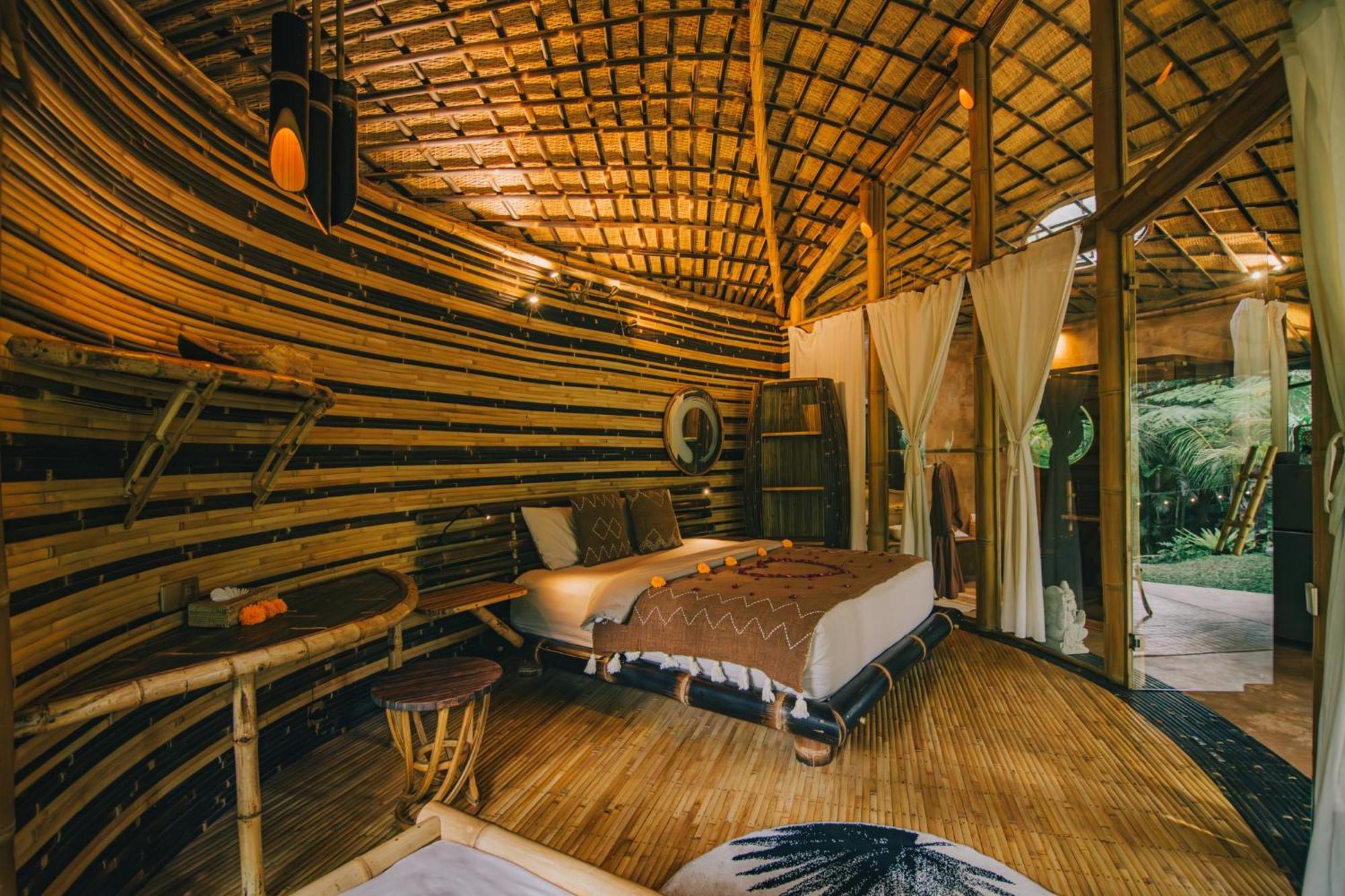 فيلا Hideout Eco Bamboo House Bali Selat الغرفة الصورة