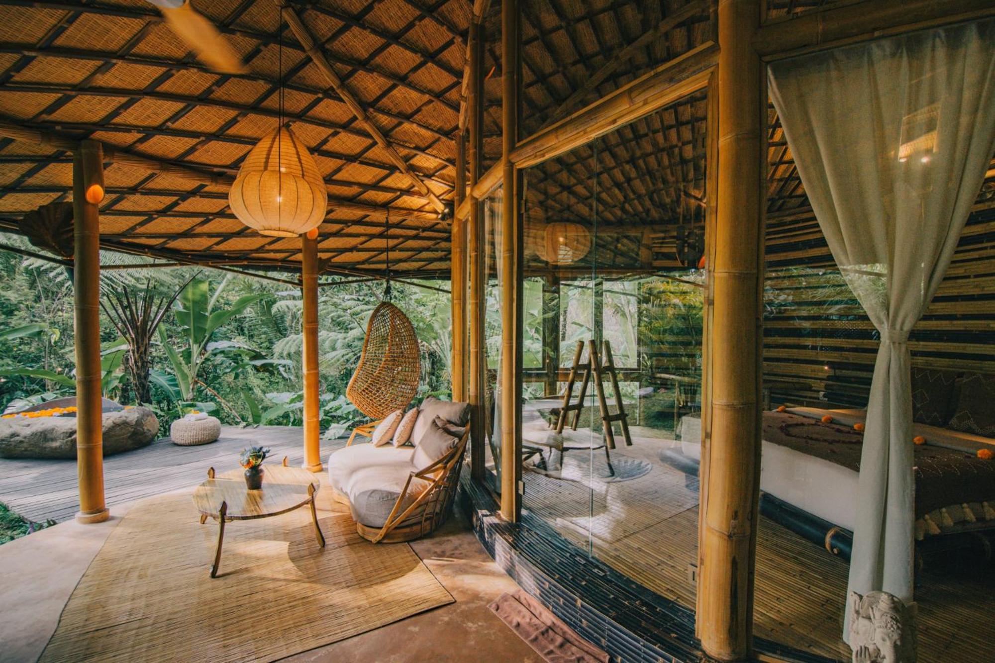 فيلا Hideout Eco Bamboo House Bali Selat الغرفة الصورة