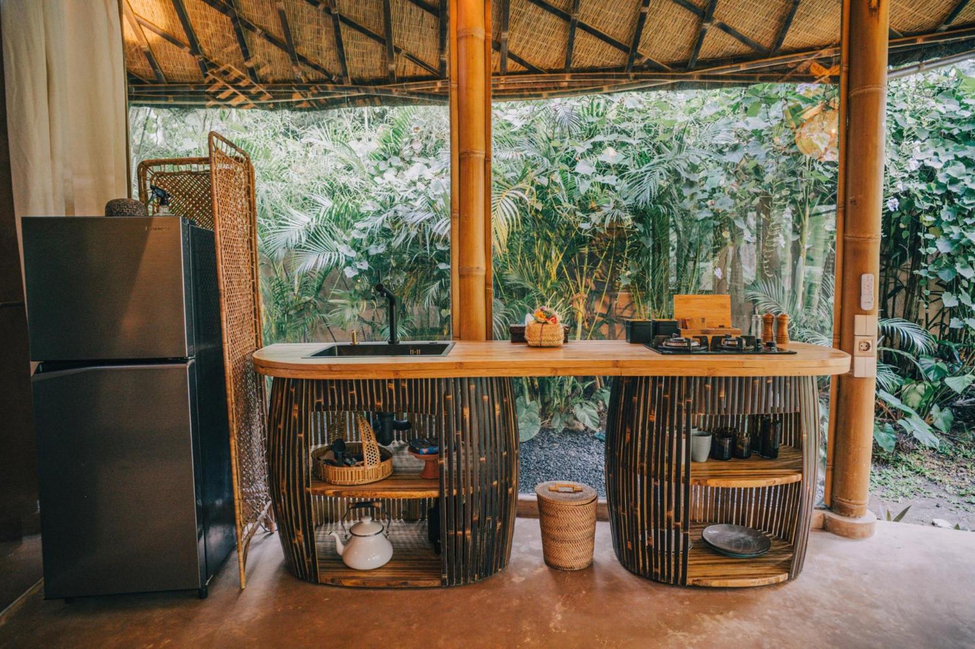 فيلا Hideout Eco Bamboo House Bali Selat الغرفة الصورة